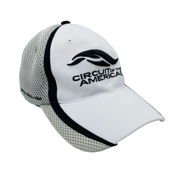 Circuit of the Americas Hat Austin TX USA Cap White Black Gray L/XL Stretch Fit - Picture 3 of 8